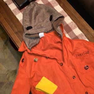 Sam pumpkin Trick r treat flannel like soft material from Spirit Halloween